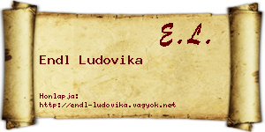 Endl Ludovika névjegykártya